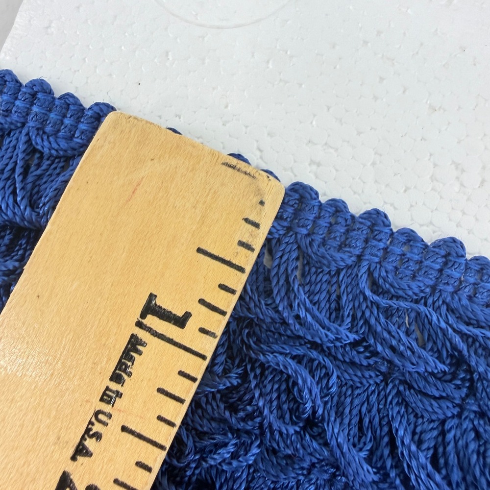 Conso 9871 Royal Blue Loop Fringe Trim 0.75" 6 Yards USA Vintage Upholstery Edge - Picture 3 of 5